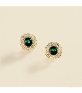 Pendientes Agatha París de clip verde esmeralda