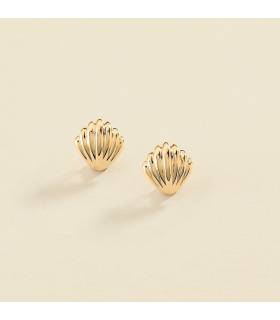 Pendientes Pequeños Agatha Paris Concha Baño Oro