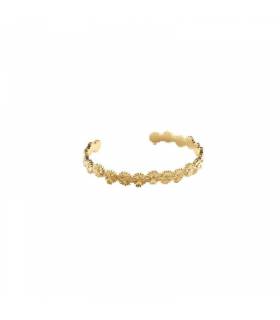 Pulsera Esclava Agatha Paris Blossom Margaritas Latón Baño Oro