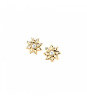 Pendientes Agatha Paris Sol Baño Oro y Perla