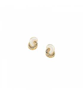 Pendientes Agatha Paris Baño Oro y Esmalte Marfil