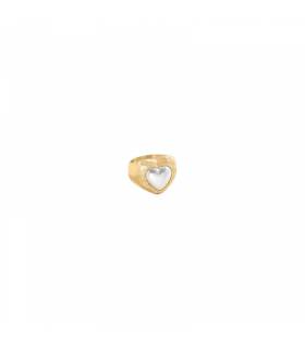 Anillo Ancho Agatha Paris Baño Oro y Corazón Perla