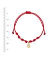 Pulsera de 7 Nudos Hilo Rojo Búho Oro 18K