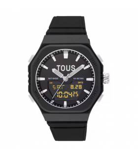 Reloj analógico/digital de acero y brazalete de nylon negro Bet