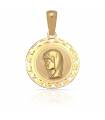 Medalla Oro 18k Virgen Niña Calado