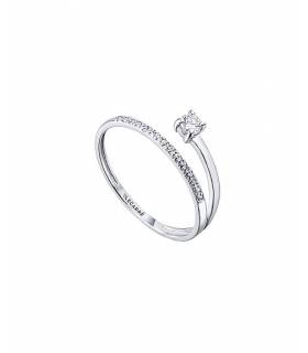 Anillo Diamante 18k de oro blanco