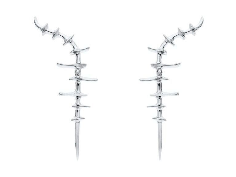 Pendientes Vertebral Plata rodio