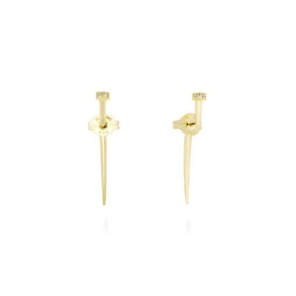Pendientes Silk Plata Dorada y Circonitas - Marina García