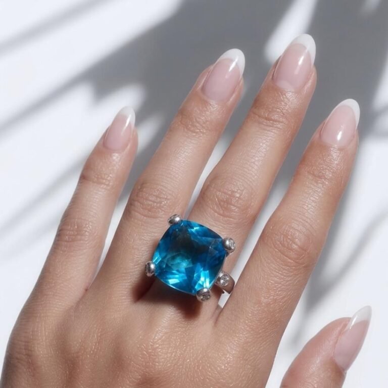 Anillo Plata Circonita Azul