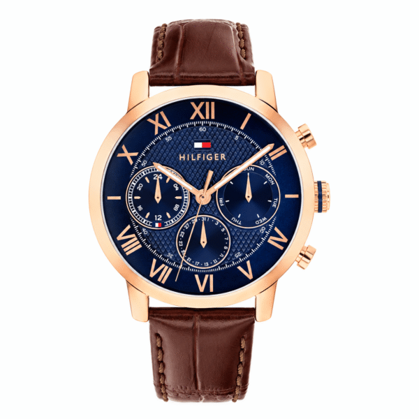 Reloj Tommy Hilfiger Piel Marrón Esfera Azul en Lebrijoya