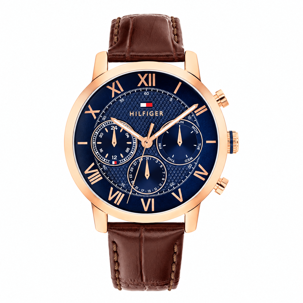 Reloj Tommy Hilfiger Piel Marrón Esfera Azul en Lebrijoya