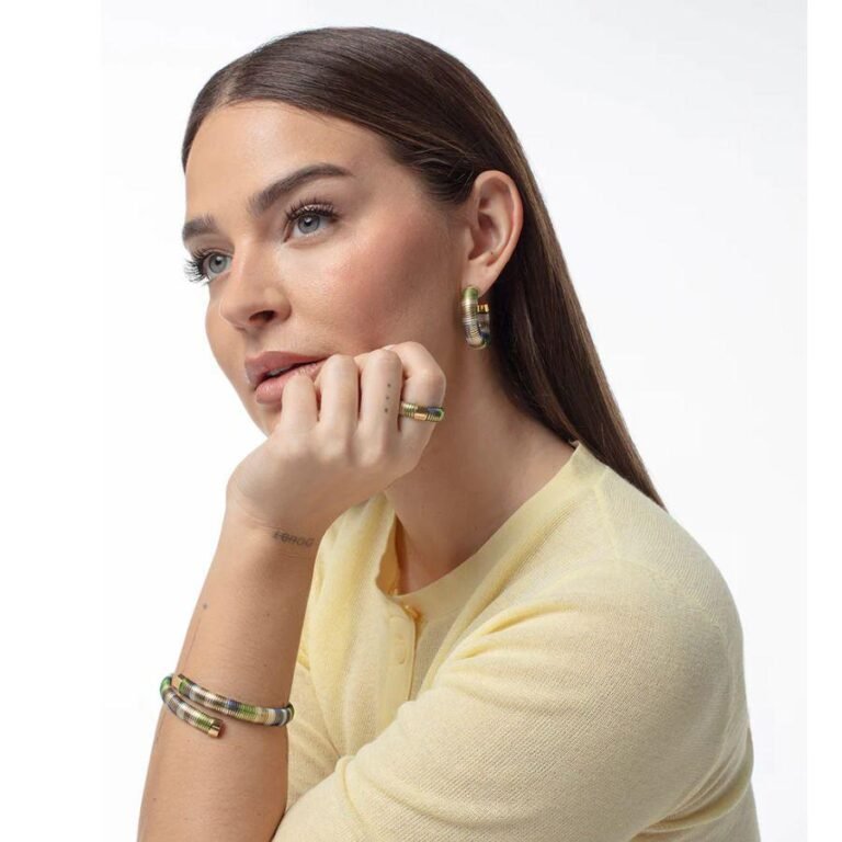 Anillo Viceroy Laura Escanes Tubogas Azul y Verde, otra vista