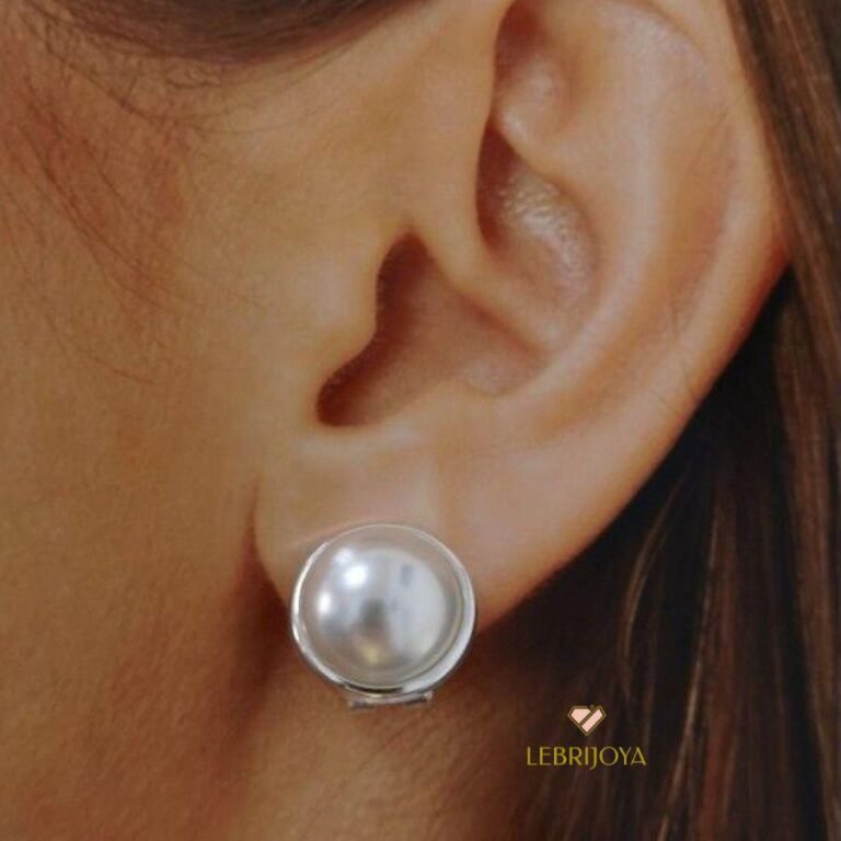 Pendientes Plata Perla 14 mm