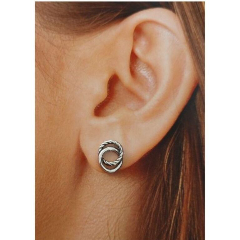 Pendientes Plata Envejecida Aros Entrelazados