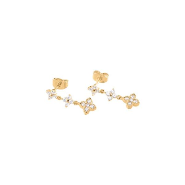 Pendientes Largos BELOVED Plata Dorada Circonitas