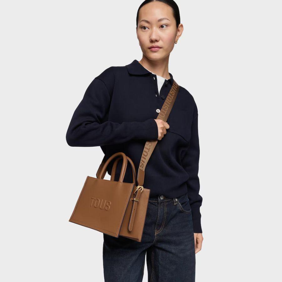 Bolso shopper mediano Amaya TOUS Brenda camel