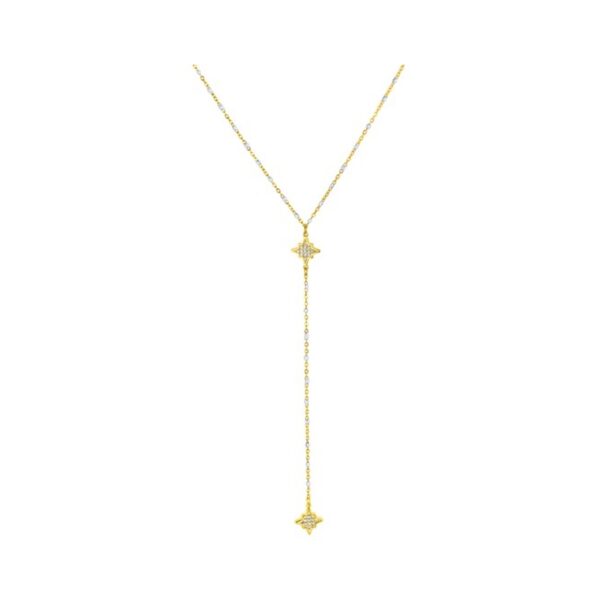 Collar Lotus Style Acero Dorado Con Bolitas Blanca