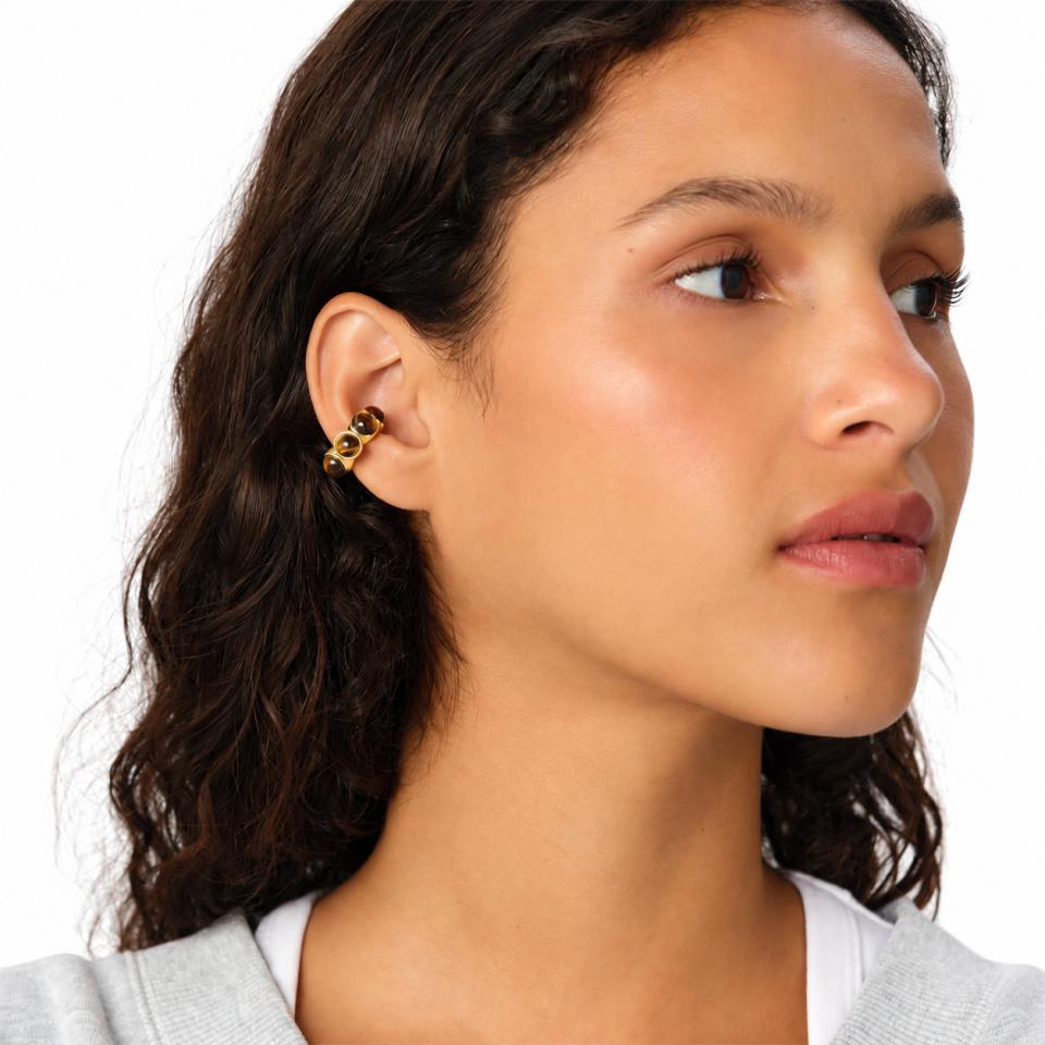 Ear Cuff Agatha Paris Dorado Con Piedras Naturales