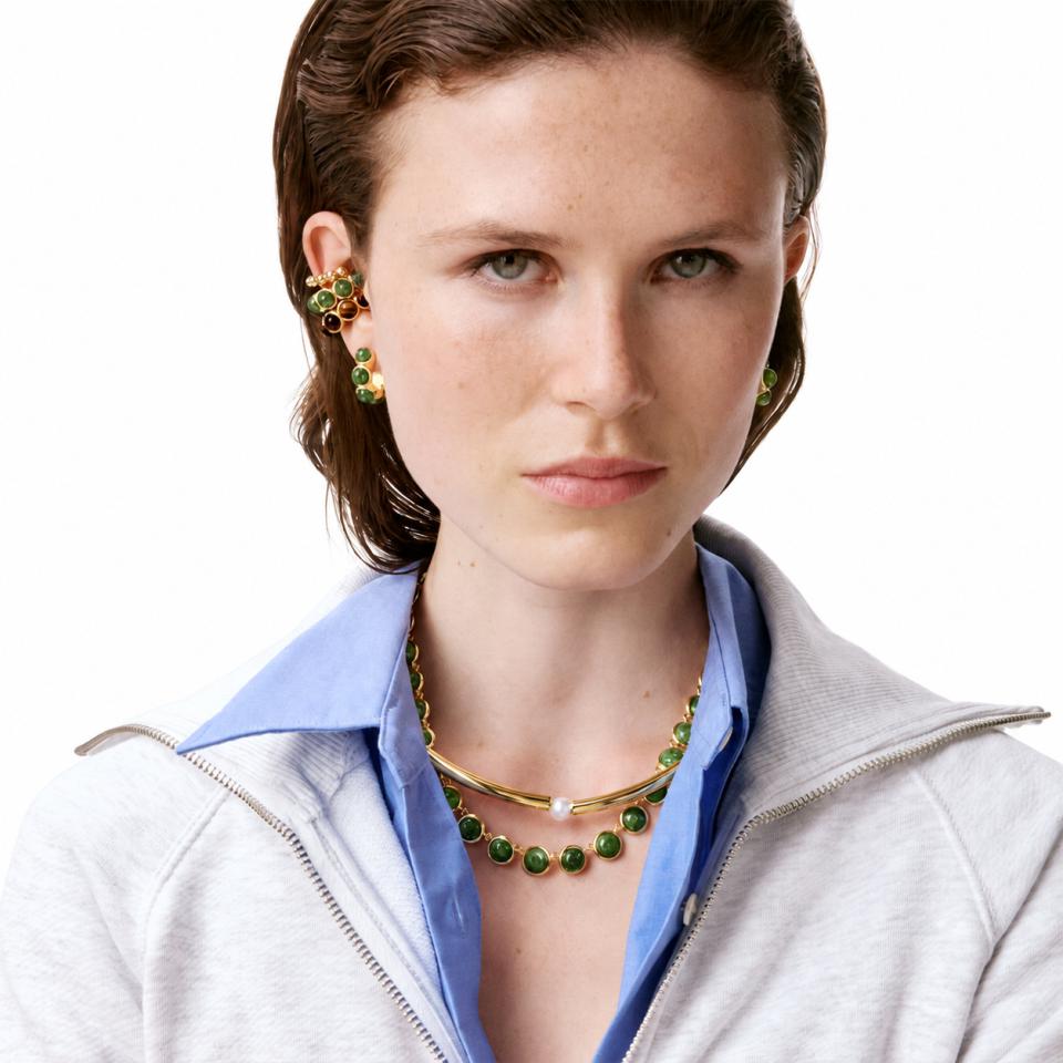 Ear Cuff Agatha Paris Dorado Con Piedras Naturales