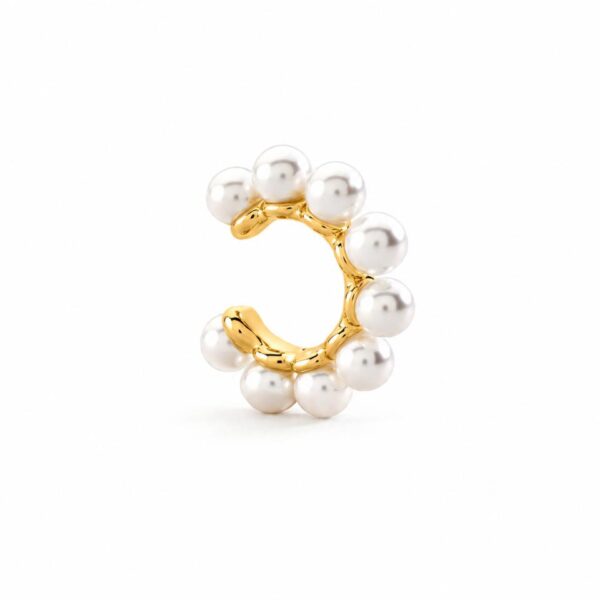 Ear cuff Agatha Paris Dorado Con Perla Blanca