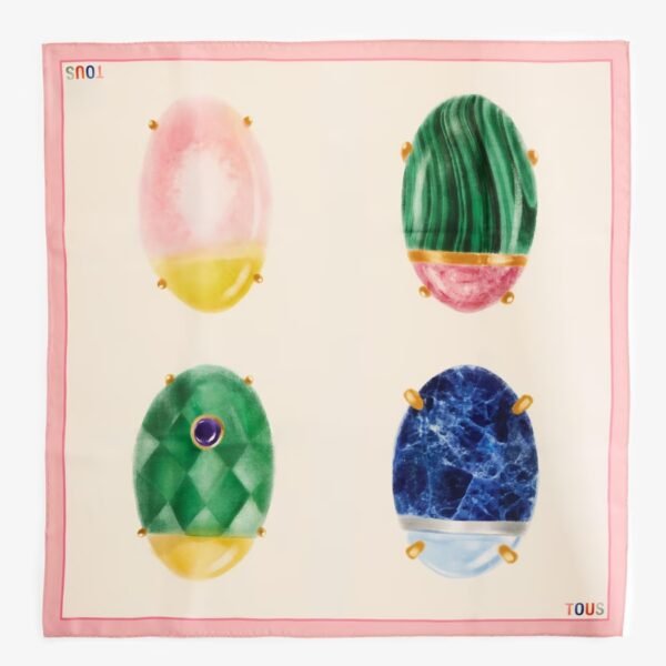 Foulard TOUS Beetle Seda Beige Multicolor Gems