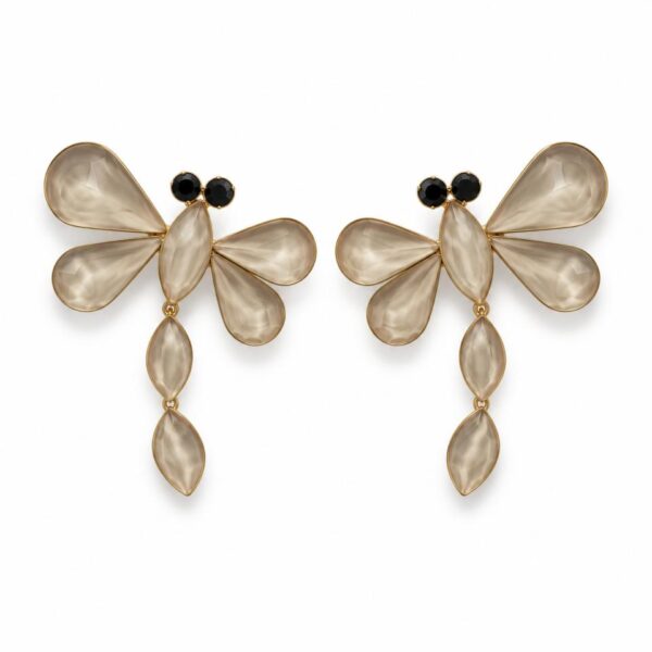 Pendientes Libélula Golfi Dorado Piedras