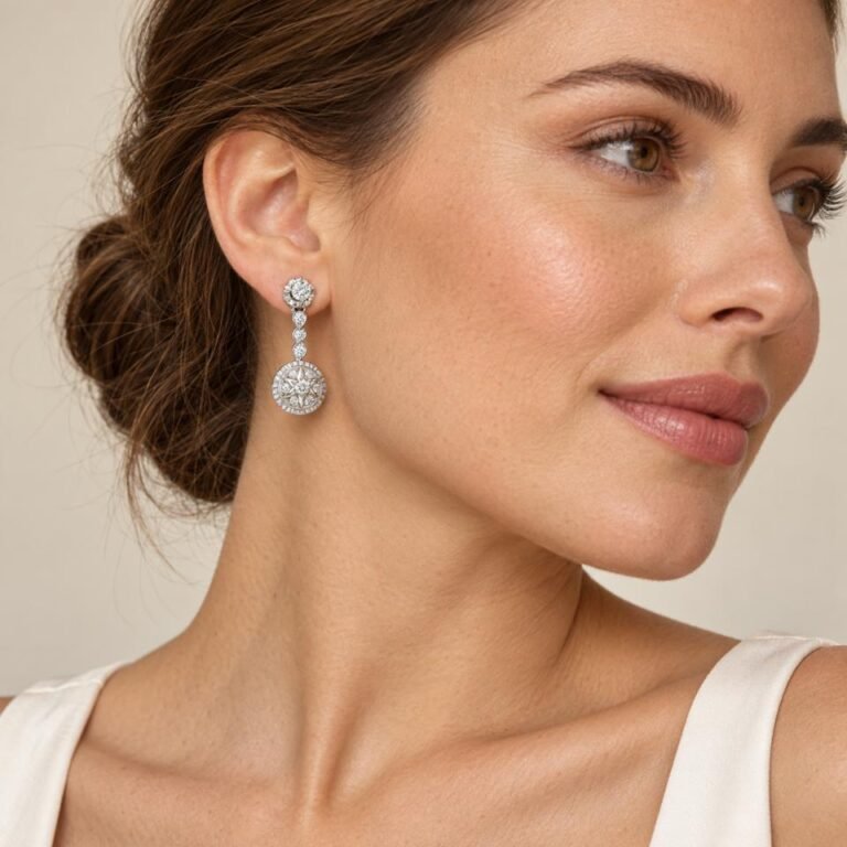 Pendientes Roseta Oro Blanco