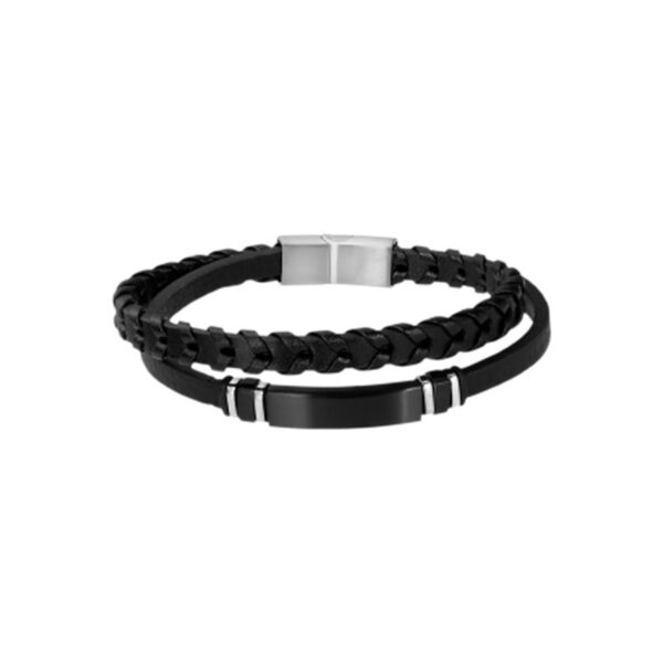 Pulsera Lotus Doble Cuero Acero